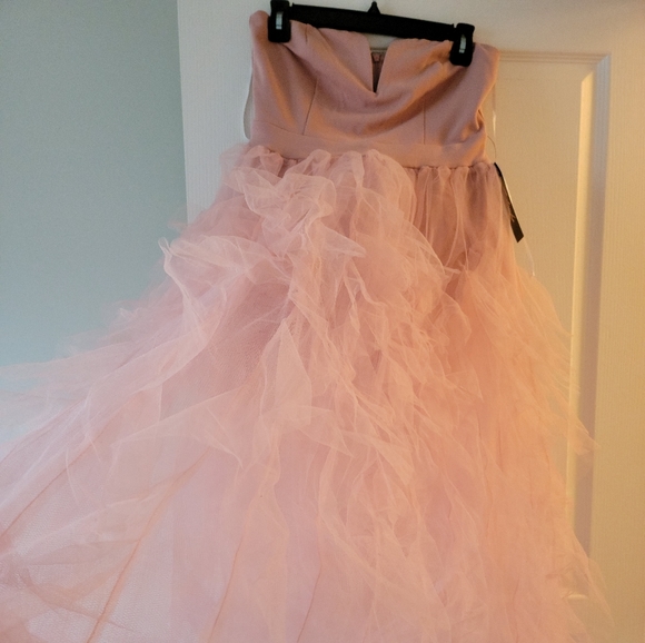 Dusty blush rose tulle midi dress - Picture 5 of 9